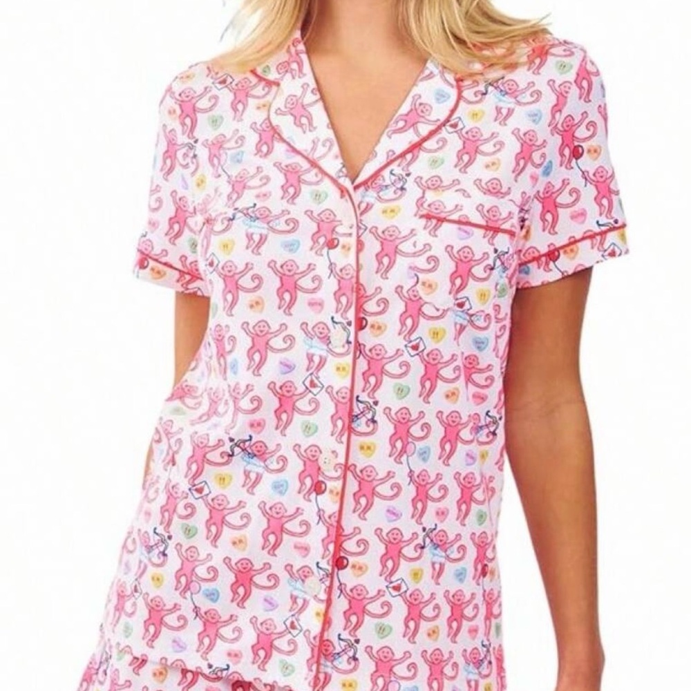 Roller Rabbit Valentines Be my Monkey print size small